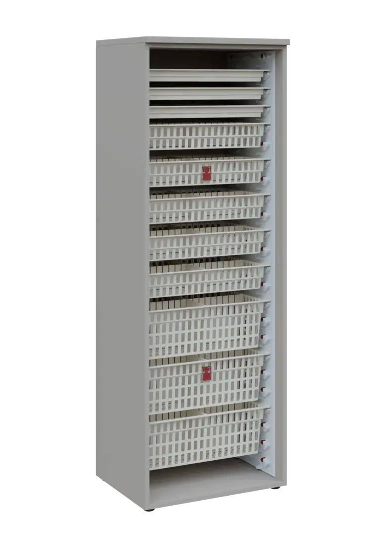 EUROMEDICA O - 66 ABS skříň léková boxová, otevřená, 1950x660x535, korpus šedý